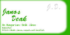 janos deak business card